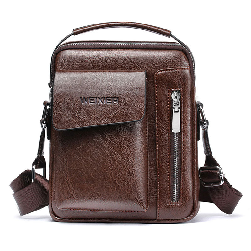 Casual Men Shoulder Bag Vintage Crossbody Bags High Quality Male Bag PU Leather Handbag Capacity Men Messenger Bags Tote Bag-AURA REGALIA 