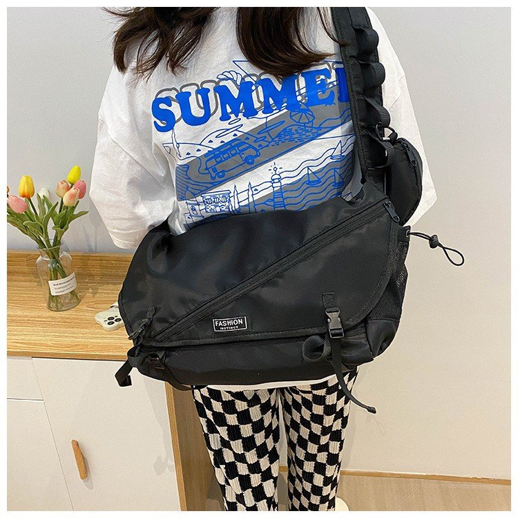 Hong Kong Style Big Bag Women's Bag New Autumn And Winter Bag Simple Student Large Capacity Couple One Shoulder Messenger Tote Bag
