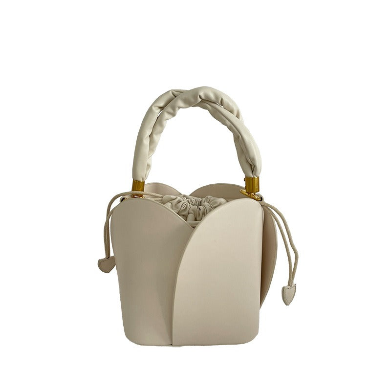 Petal Bag Women's Soft Drawstring Bucket Bag-AURA REGALIA 