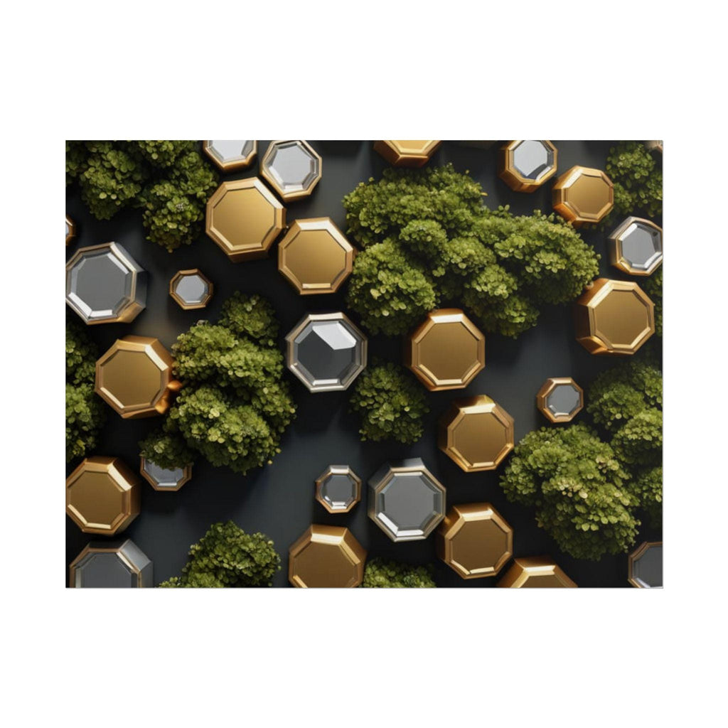 Geometric Moss Poster, Modern Giclée Wall Art