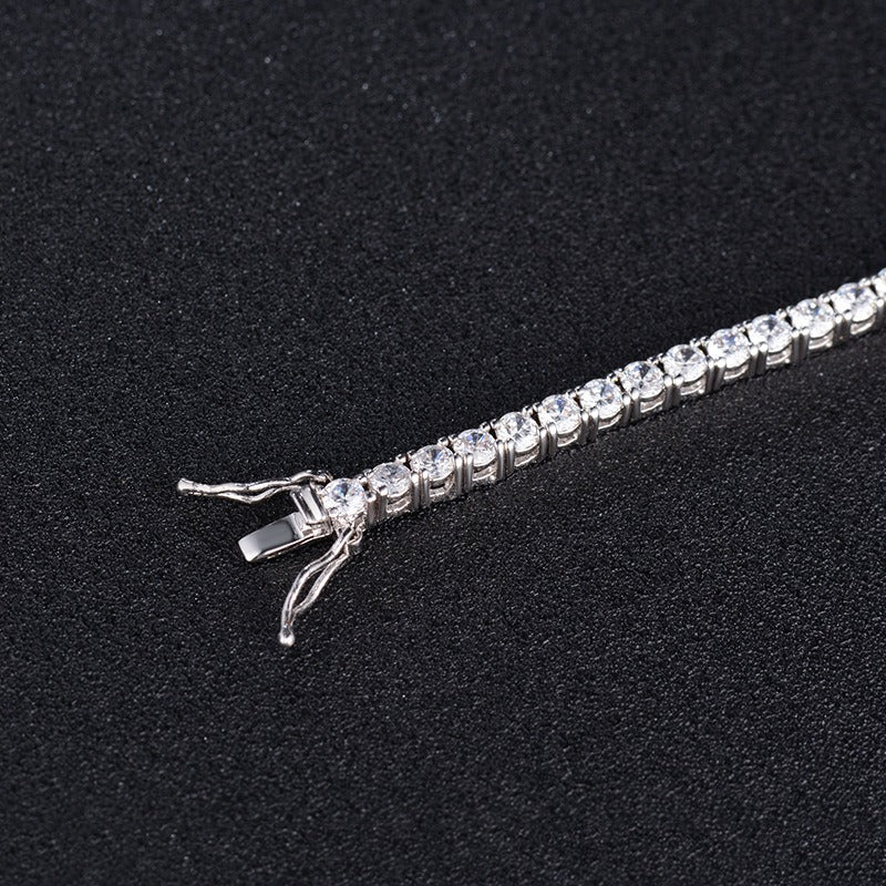 S925 sterling silver electroplated zircon tennis bracelet bracelet