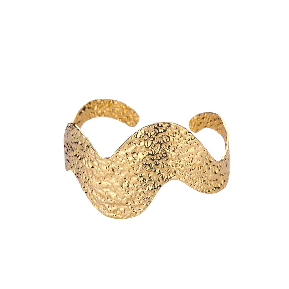 Womens Luxury High-end C-shaped Geometric Open Bangle