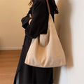 Bag for women large capacity simple tote bag retro and lazy suede big bun mother bag-AURA REGALIA 