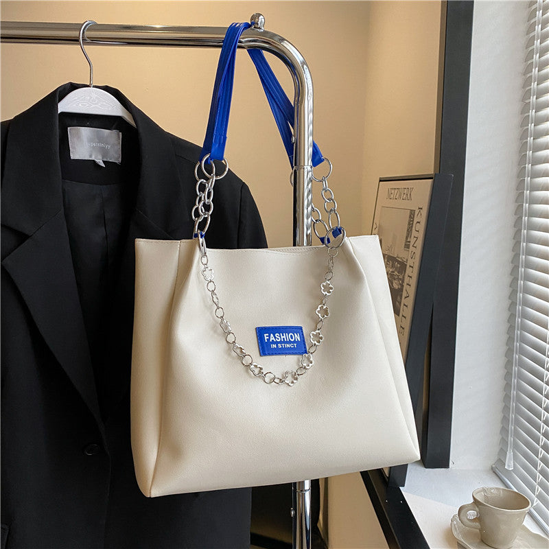 High Quality Large Bag Women's Spring And Summer New Korean Version Large Capacity PU Soft Leather Shoulder Bag Chain Commuter Tote Bag