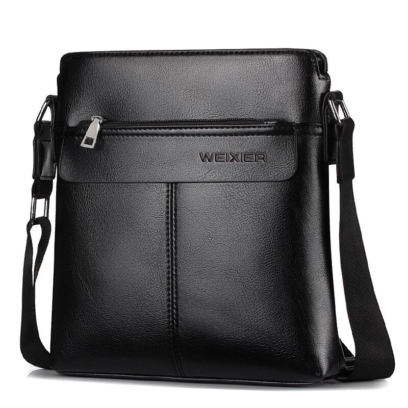 WEIXIER brand men's bag youth messenger bag zipper leather bag Ipad handbag men's shoulder bag-AURA REGALIA 