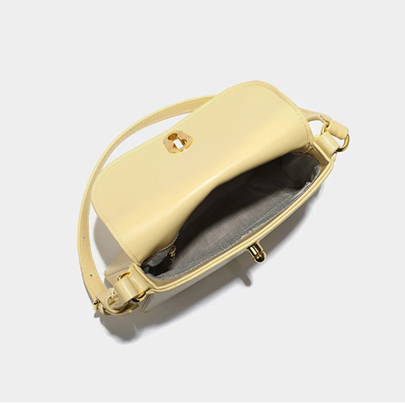 Vintage Elegant Women Flap Purse Shoulder Bags PU Leather Small Tote Handbag Simple Design Crossbody Bag Solid Color