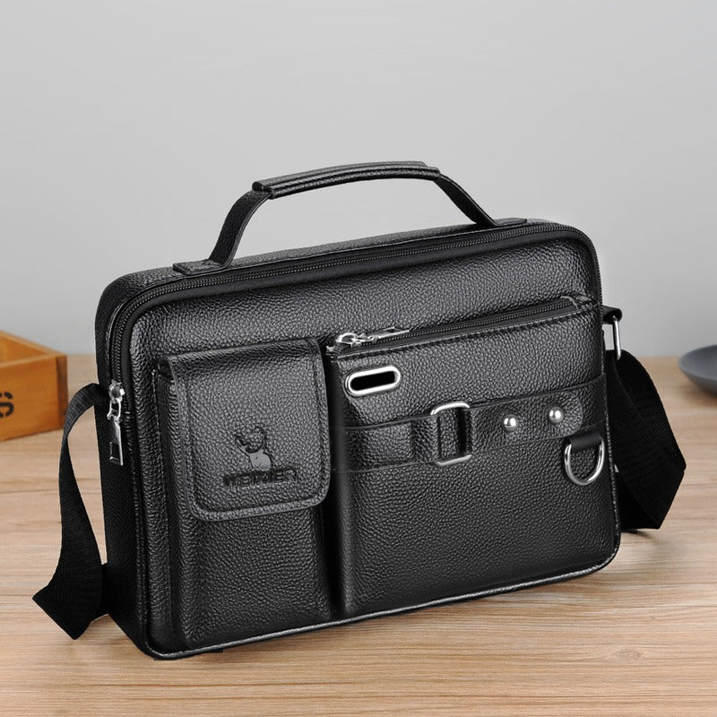 One Shoulder Bag Men's Cross Shoulder Bag Casual Handbag Business One Shoulder Cross Body Bag Men's Satchel Design Hanging Bag-AURA REGALIA 