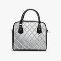 Silver Diamond Shape Casual Leather Saddle Bag | Aura Regalia-AURA REGALIA 