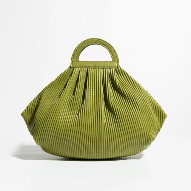 Women Pleated Dumpling Top Handle Purse