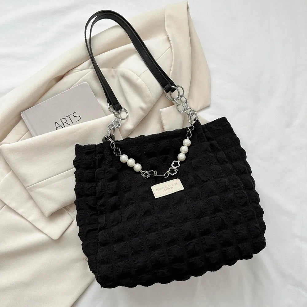 Bubble Textured Tote Bag-AURA REGALIA 
