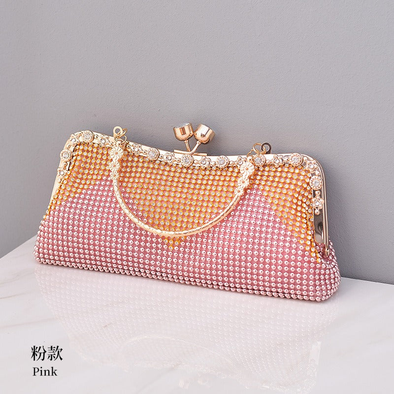 Water Diamond Dinner Bag Celebrity Handheld Bag Fashion Diagonal Straddle Bag New Versatile Evening Dress Bag Girl-AURA REGALIA 