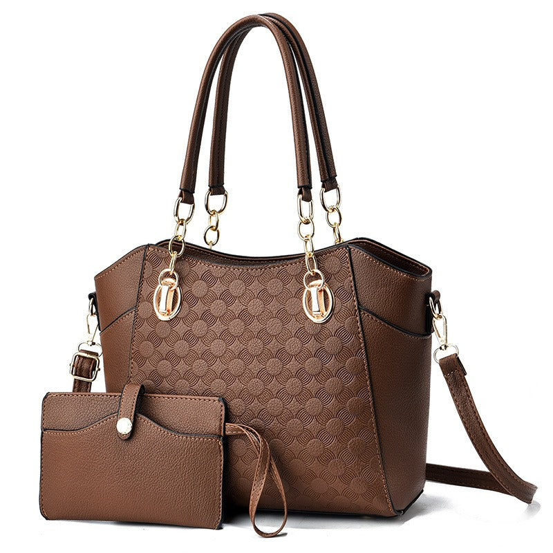 Mother-in-Child Bag Autumn and Winter PU Leather Large Capacity Tote Bag Women's Chain Shoulder Bag-AURA REGALIA 