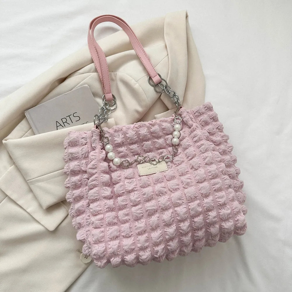 Bubble Textured Tote Bag-AURA REGALIA 