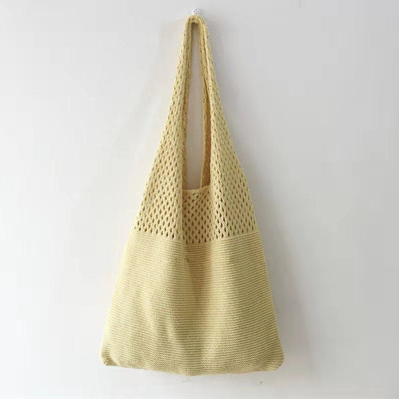 New Korean Ins Knitted Bag Fashion Retro Bag Shoulder Bag Handbag Large Capacity Tote Bag Fashion