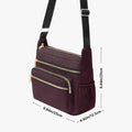 Dark Cherry Multi-pocket Crossbody Bag | Aura Regalia-AURA REGALIA 