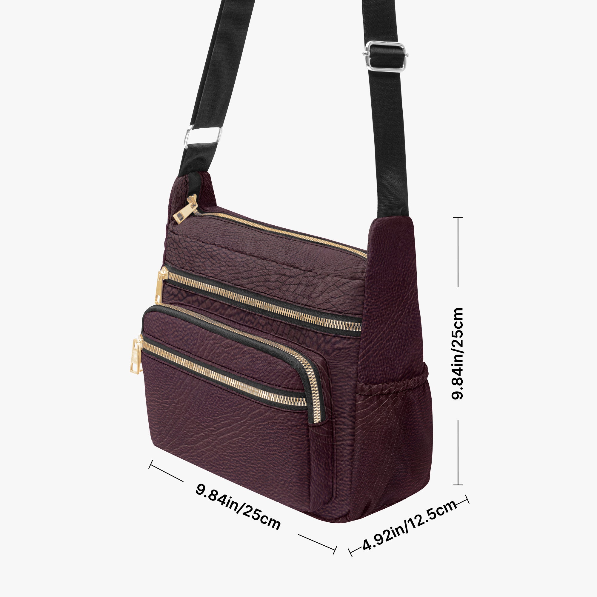 Dark Cherry Multi-pocket Crossbody Bag | Aura Regalia-AURA REGALIA 