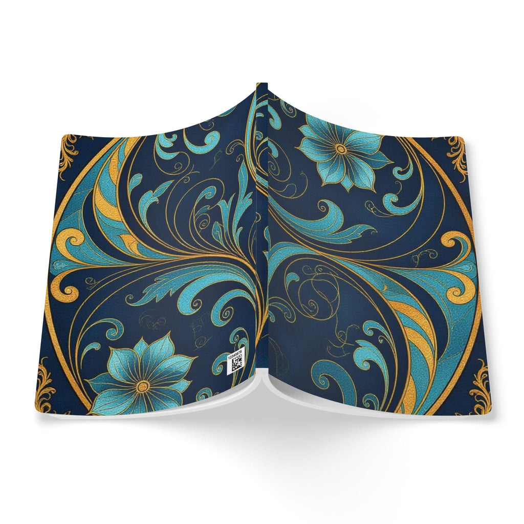 Teal Gold Floral Swirl Journal