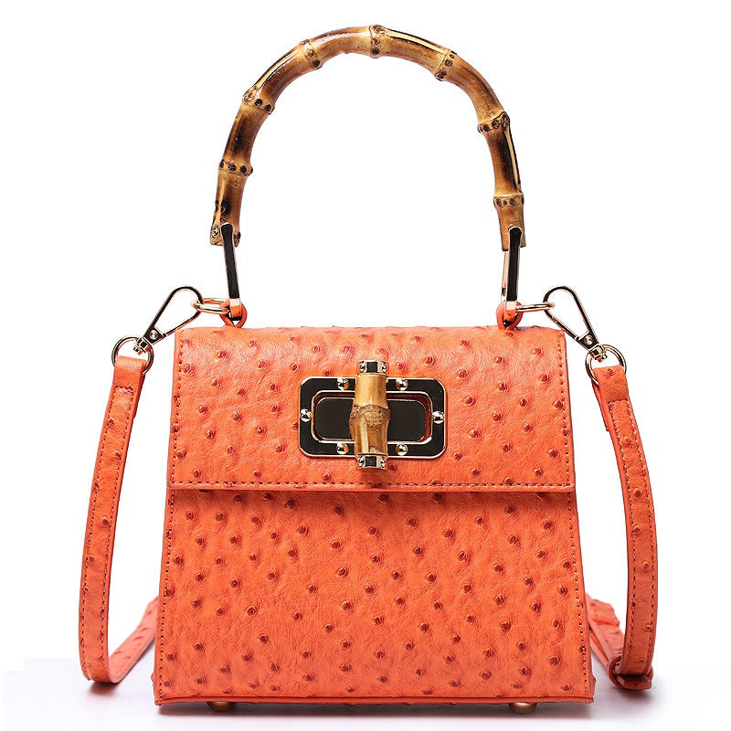 Buckle bag ostrich pattern single shoulder diagonal cross women's bag-AURA REGALIA 