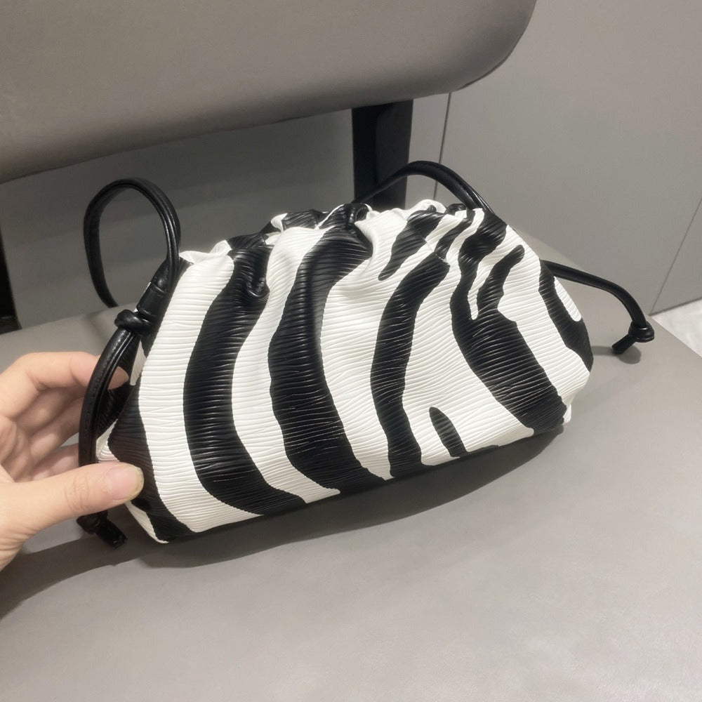 Cloud Bag Zebra Pattern Single Shoulder Crossbody Bag Small Bag Handheld Banquet Bag-AURA REGALIA 