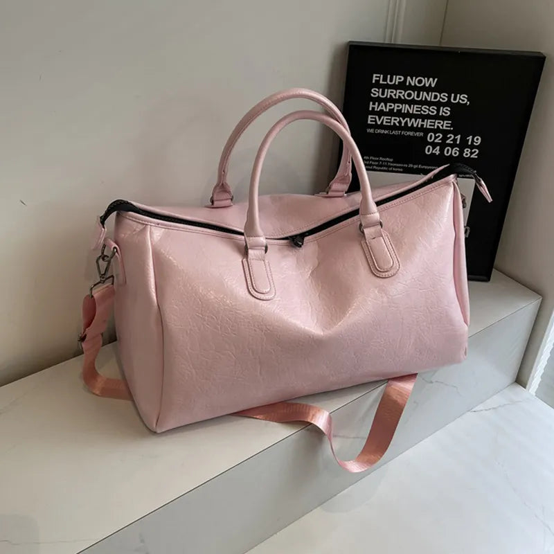PU Leather Oversize Travel Bag-AURA REGALIA 