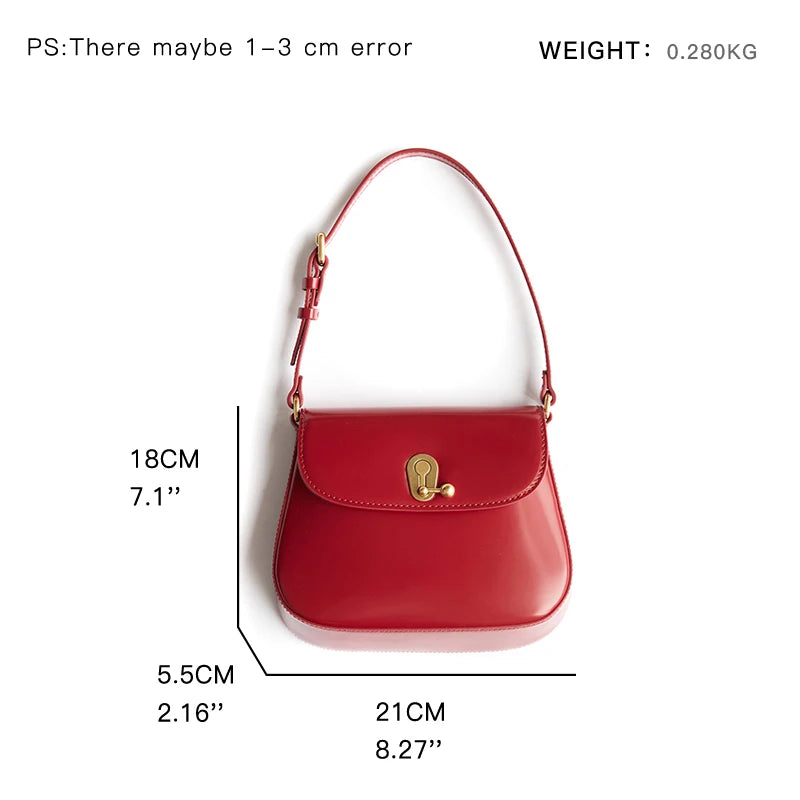 Vintage Elegant Women Flap Purse Shoulder Bags PU Leather Small Tote Handbag Simple Design Crossbody Bag Solid Color