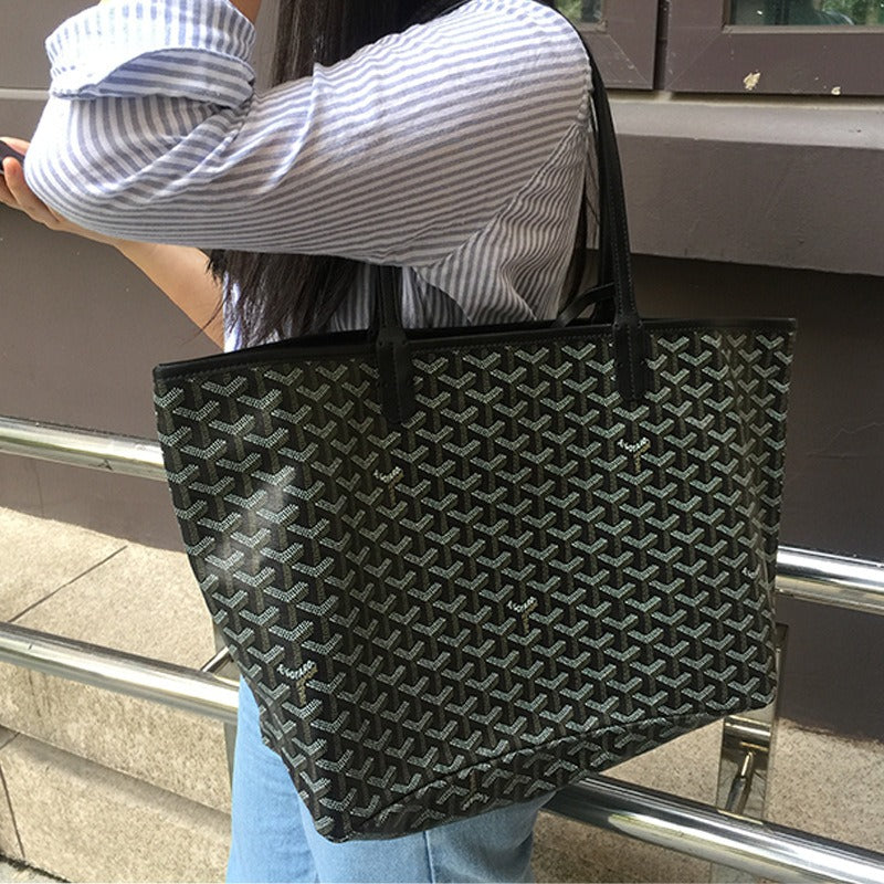 New Dog Tooth Bag Stars Same European and American Women's Bag Handheld One Shoulder Large Capacity Tote Mother and Child Bag Shopping Bag