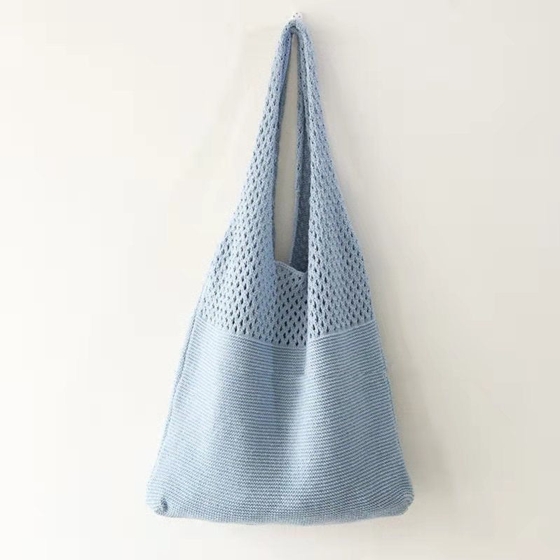 New Korean Ins Knitted Bag Fashion Retro Bag Shoulder Bag Handbag Large Capacity Tote Bag Fashion