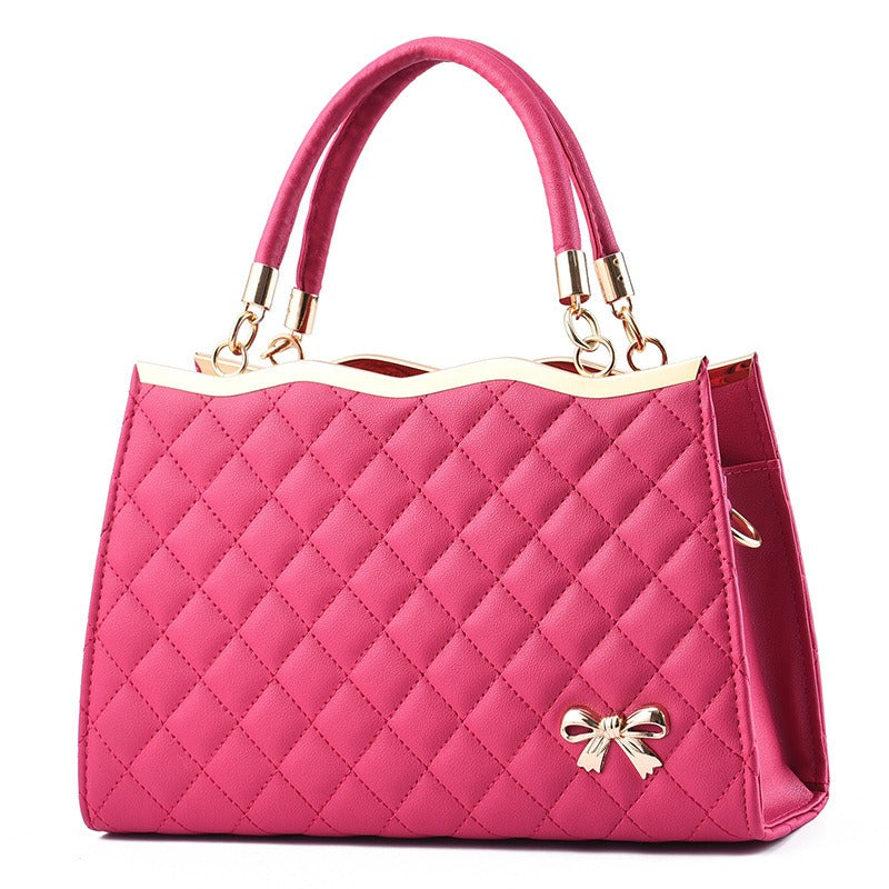 Embroidered Lingge Women's Handbag Foreign Trade Large Bag Single Shoulder Crossbody Bag