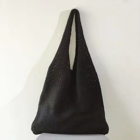 New Korean Ins Knitted Bag Fashion Retro Bag Shoulder Bag Handbag Large Capacity Tote Bag Fashion