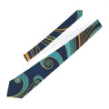 Blue Teal Swirl Pattern Necktie | Abstract Celtic-Inspired Design
