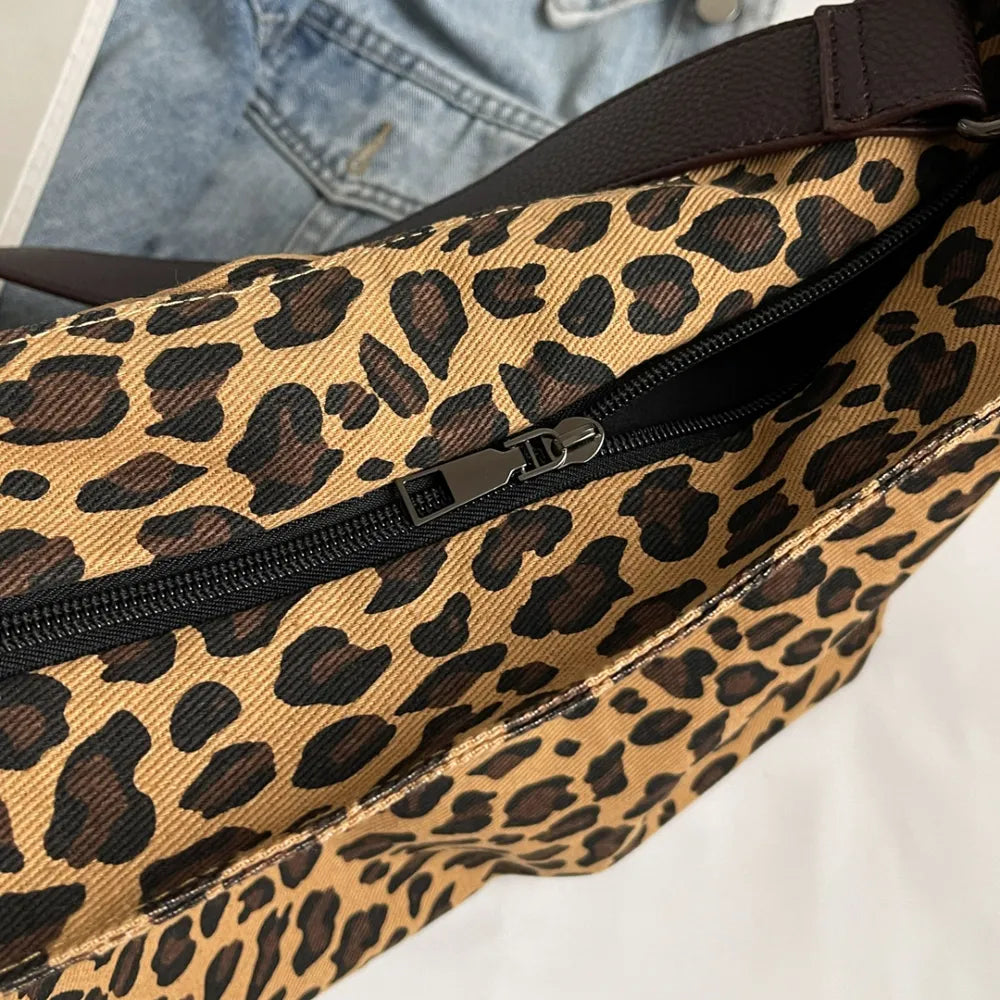 Leopard Adjustable Strap Tote Bag-AURA REGALIA 