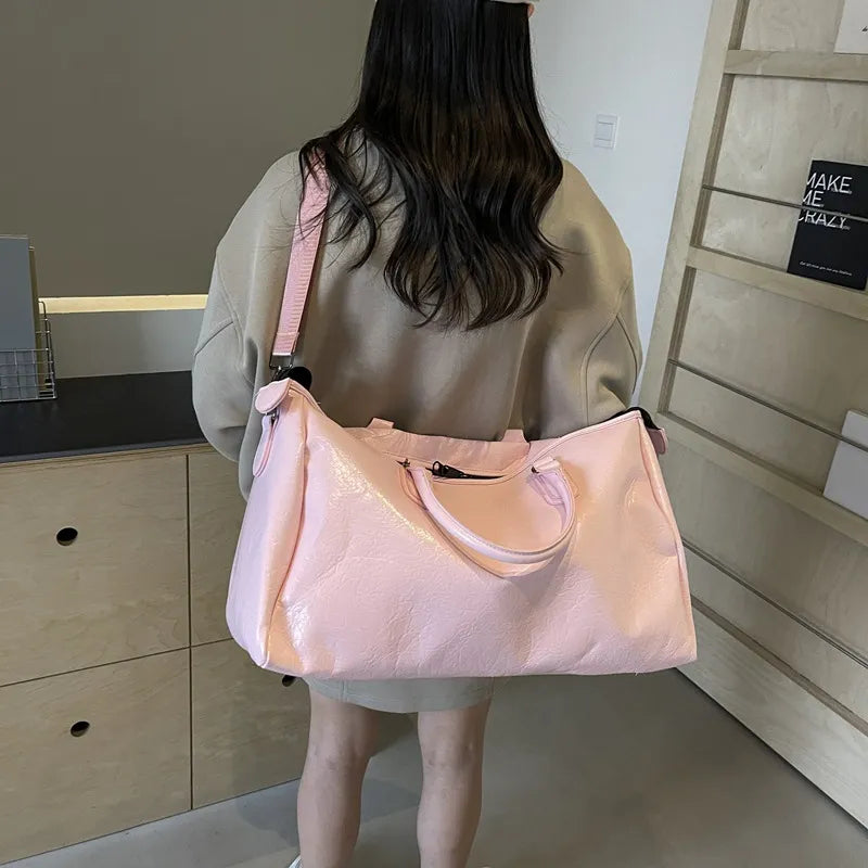 PU Leather Oversize Travel Bag-AURA REGALIA 