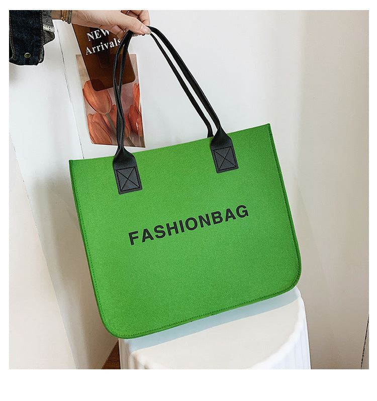 Fashion Large Capacity Tote Bag Women's Creative Shoulder Bag Commuter Handbag Felt Klein Blue Mummy Storage Bag