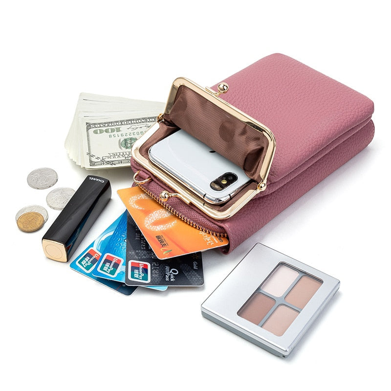 High Quality Phone Bag PU Leather Large Capacity Travel Portable Shoulder Bag Brand Ladies Crossbody Bag Fashion Messenger Bag-AURA REGALIA 