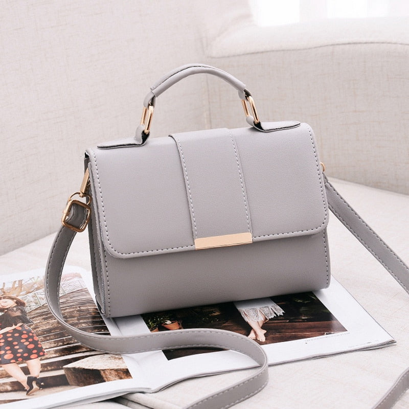 Women Fashion PU Leather Shoulder Small Flap Crossbody Handbags Top Handle Tote  Messenger Bags-AURA REGALIA 