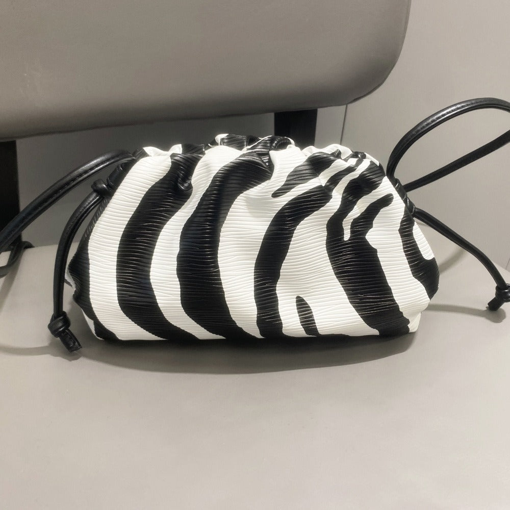 Cloud Bag Zebra Pattern Single Shoulder Crossbody Bag Small Bag Handheld Banquet Bag-AURA REGALIA 