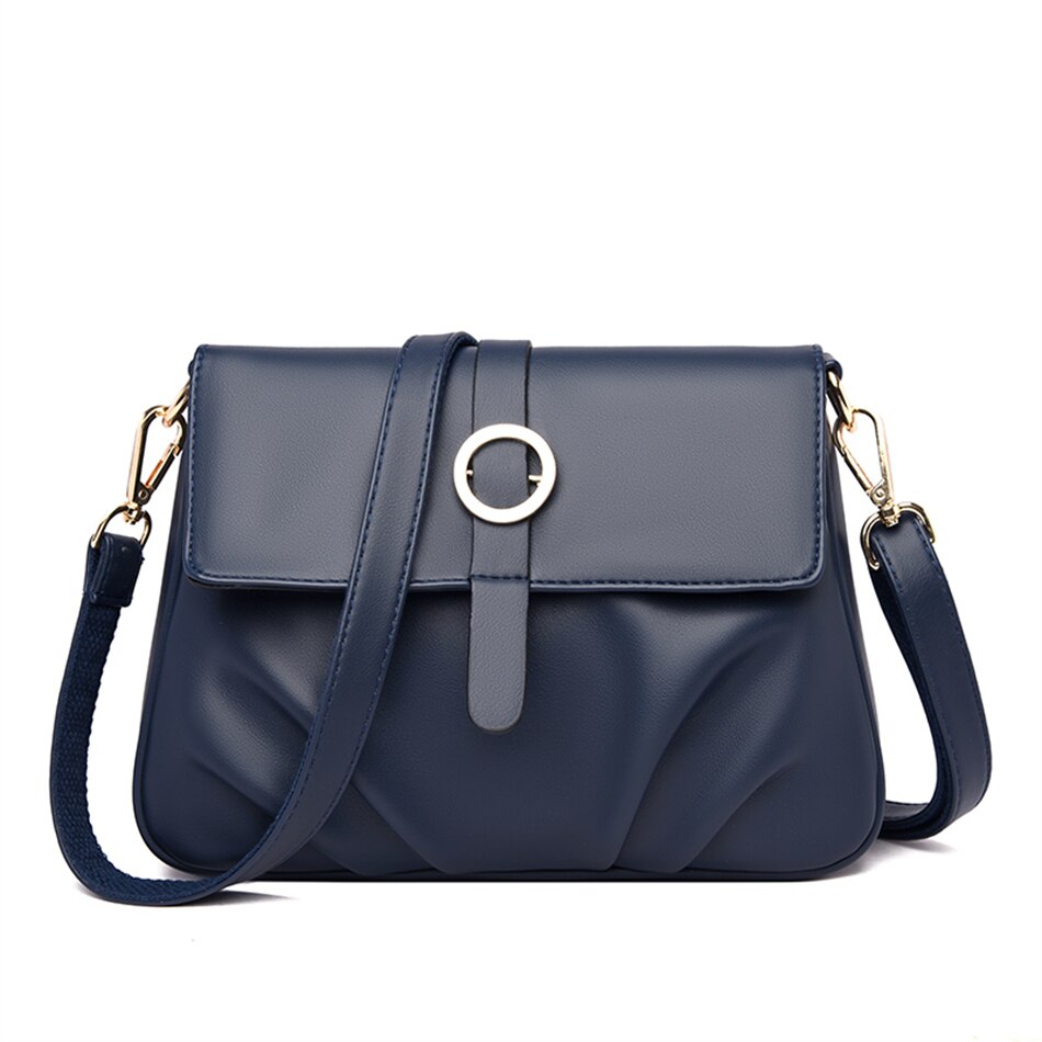 High Quality Ruched Shoulder Bag Soft Leather Luxury Handbag Women Bags Designer Crossbody Bag Female Fashion Messenger Bag