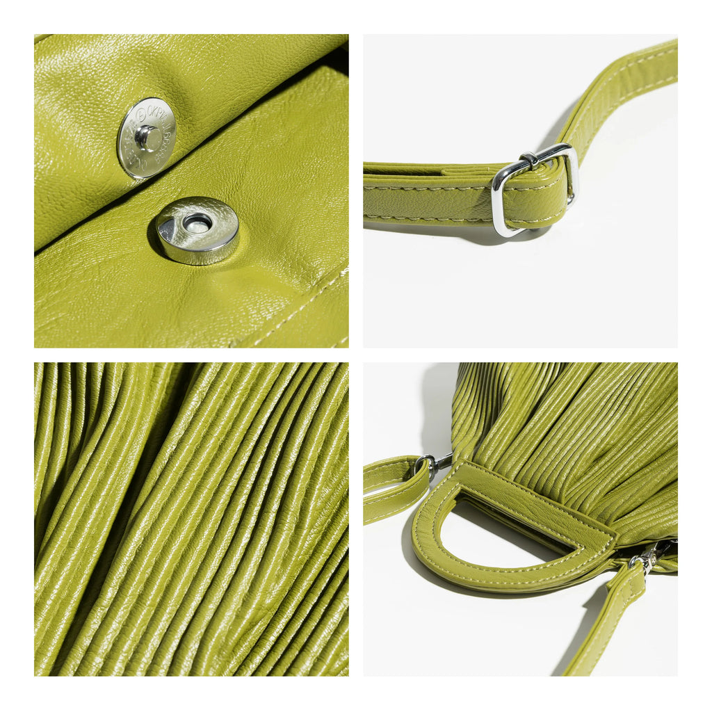 Pleated Dumpling Top Handle Purse