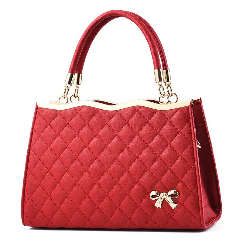 Embroidered Lingge Women's Handbag Foreign Trade Large Bag Single Shoulder Crossbody Bag
