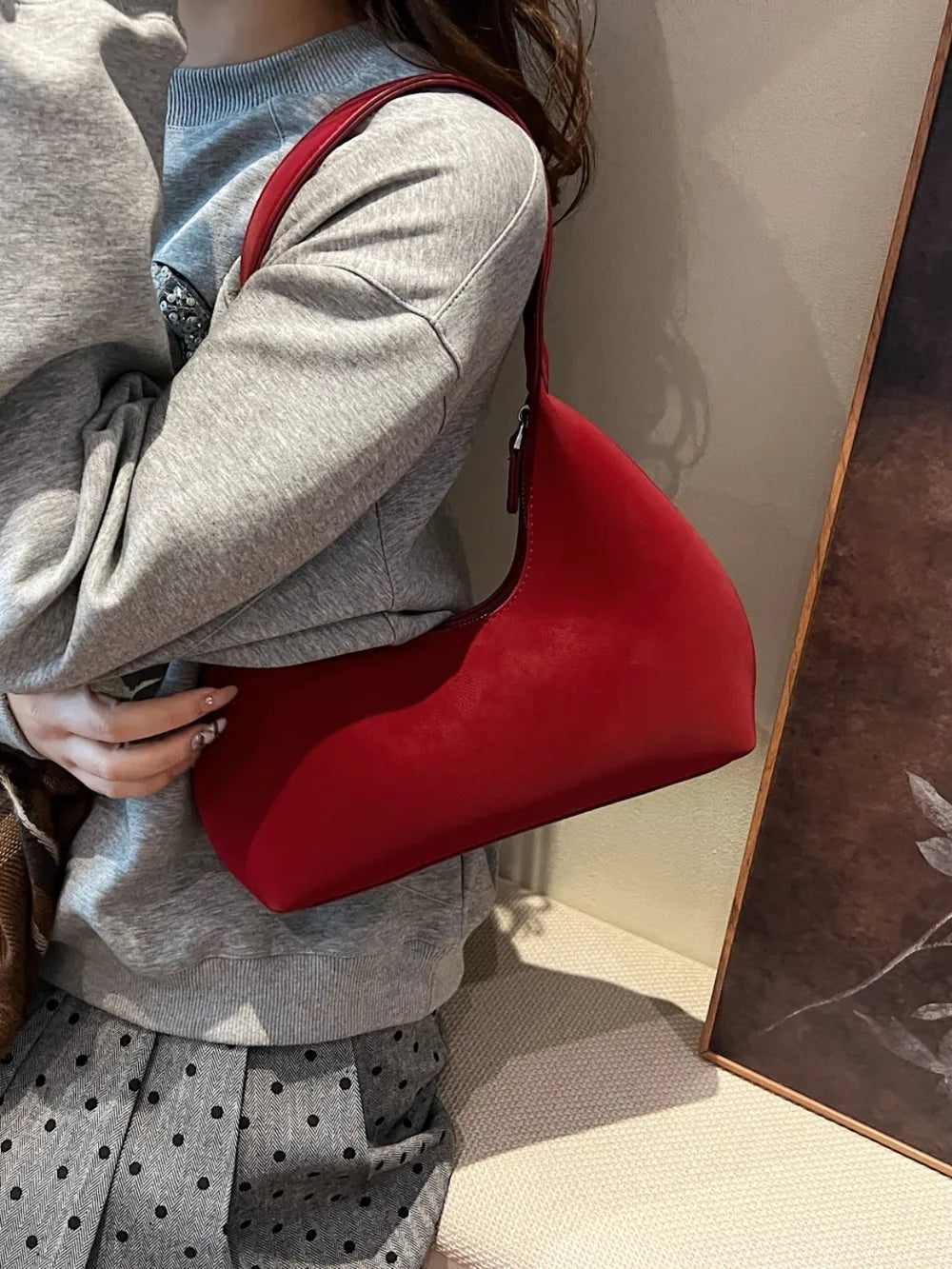 Shoulder Bag with Zip-AURA REGALIA 