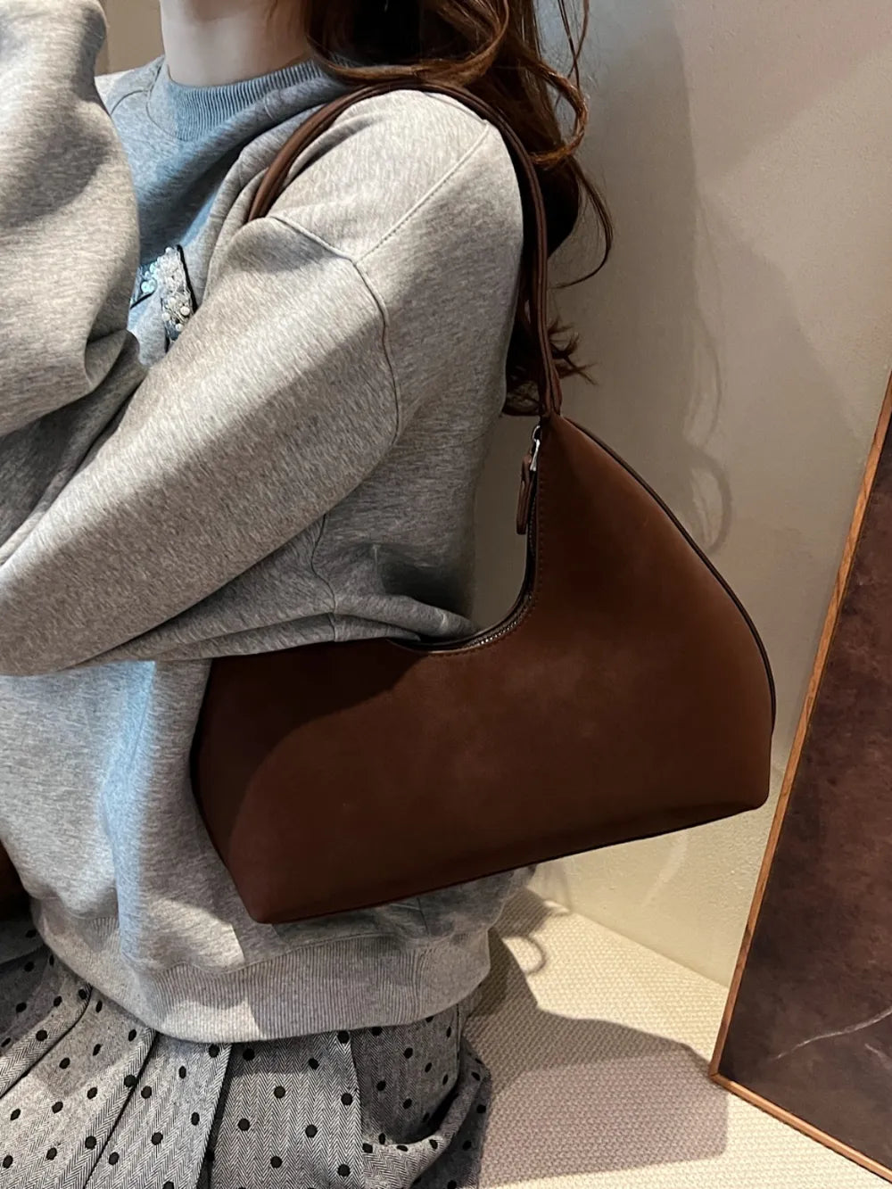 Shoulder Bag with Zip-AURA REGALIA 