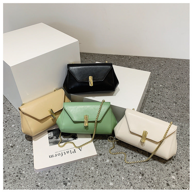Fashion Small Fresh Women's Bag New Snake Bone Chain Bag Summer Shoulder Bag Lock Messenger Bag-AURA REGALIA 