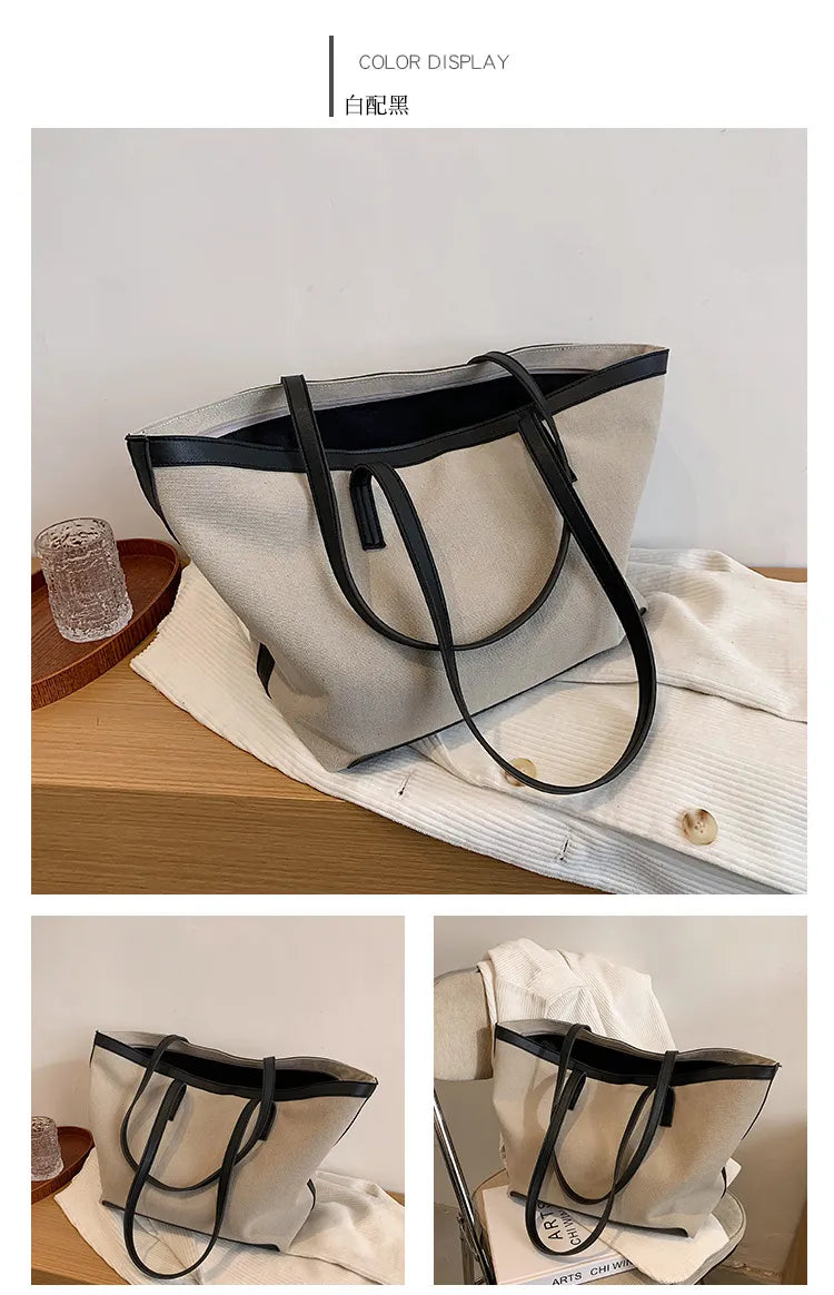 new-fashion-canvas-tote-bag-large-capacity-simple-foreign-style-handbag-shoulder-bag-shopper-spring-summer-womens-bag