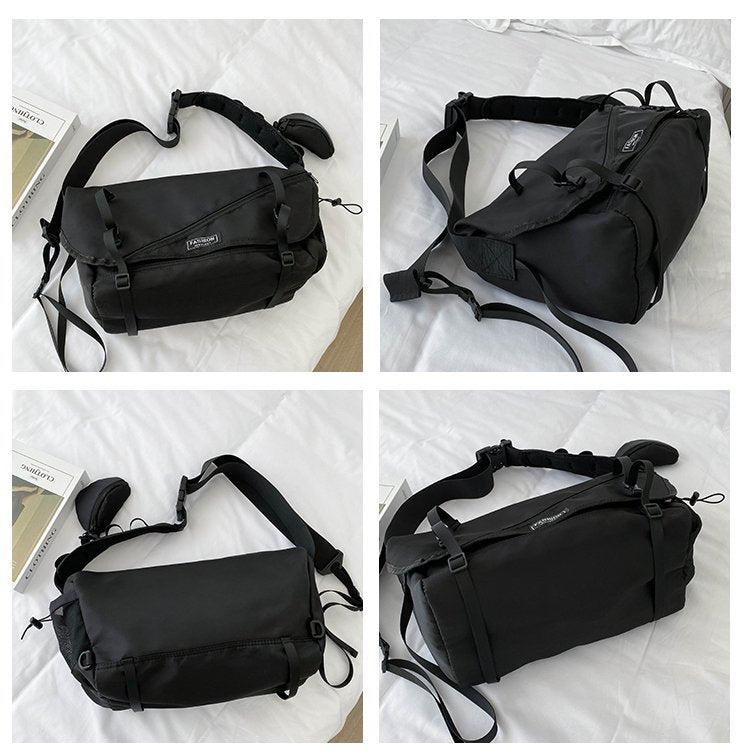 Hong Kong Style Big Bag Women's Bag New Autumn And Winter Bag Simple Student Large Capacity Couple One Shoulder Messenger Tote Bag