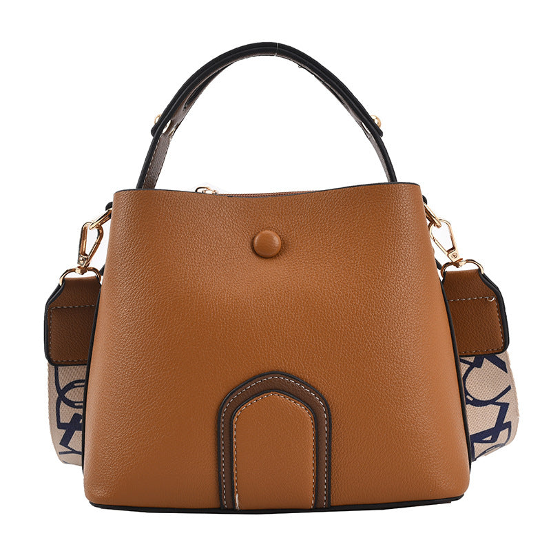 Women's Bag New Spring Simple Bucket Bag PU Casual Bag Handbag Single Shoulder Messenger Bag-AURA REGALIA 
