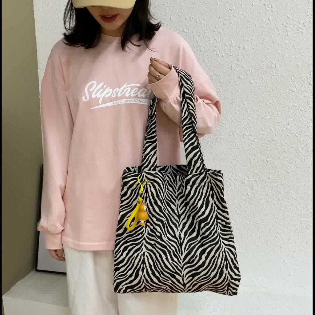 Canvas Bag Women's Autumn And Winter New Trendy Net Red Korean Version Tote Bag Fashion Large-Capacity Portable Shoulder Bag