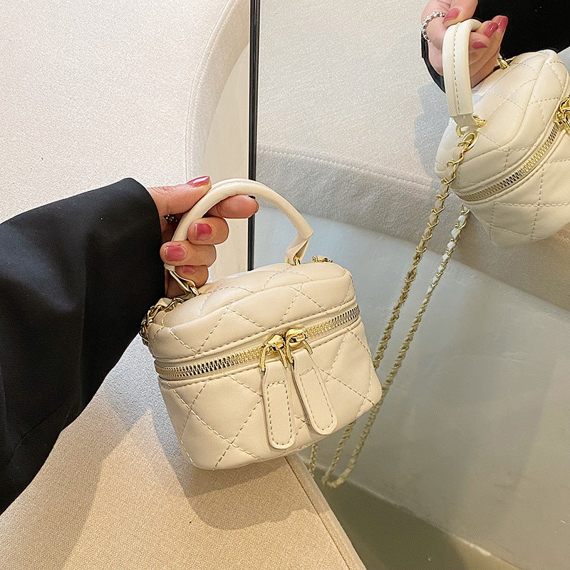 Mobile Phone Bag Summer New Women's Bag Chain Rhombus Messenger Bag Fashion Small Bag Hand-Held Lipstick Bag Women-AURA REGALIA 