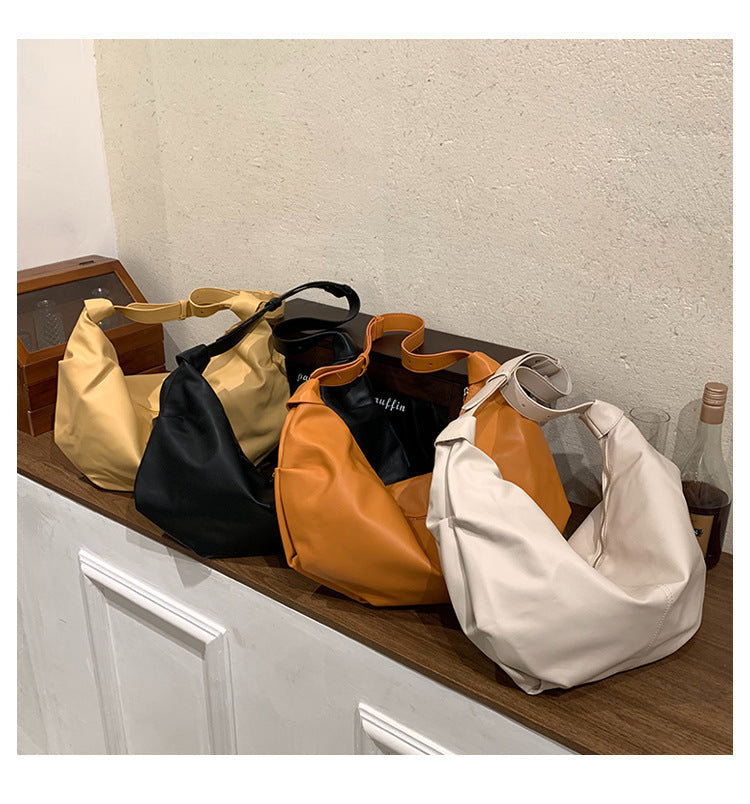 Retro Trend Shoulder Bag Simple Large Bag Soft Leather Underarm Tote Bag Women's Bag-AURA REGALIA 
