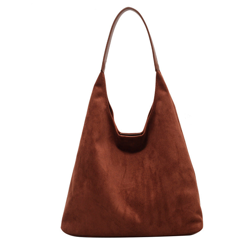 Bag for women large capacity simple tote bag retro and lazy suede big bun mother bag-AURA REGALIA 