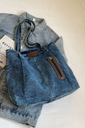 Medium Denim Tote Bag-AURA REGALIA 